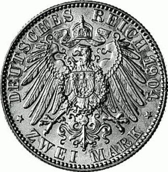 129 - SACHSEN - 2 Mark 1903-1904 E - Georg  coin collectible - Main Image 2