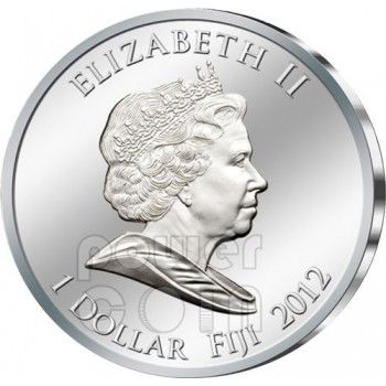 ANUBIS GILDED ANCIENT EGYPT SILVER COIN 1$ FIJI 2012  coin collectible - Main Image 2