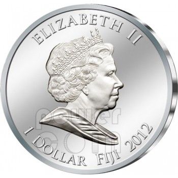 NEFERTITI GILDED EGYPT QUEEN NOFRETETE SILVER COIN 1$ FIJI 2012  coin collectible - Main Image 2