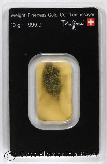 10g Gold investment bar Argor Heraeus  coin collectible - Main Image 2