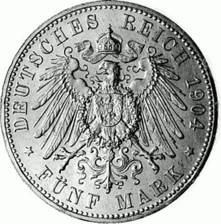 075 - HESSEN : 5 Mark 1904 A - Landgraf Philip  coin collectible - Main Image 2