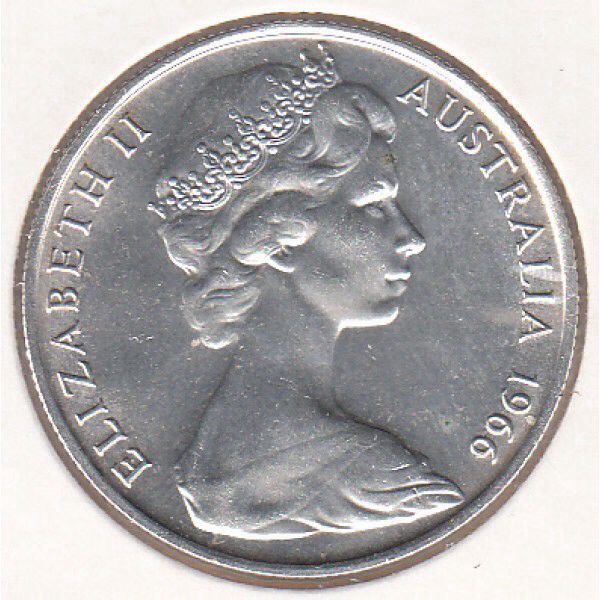 1966 Australian Silver Round 50 Cent  coin collectible - Main Image 2