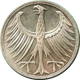 386 - BRD : 5 Mark 1951-1974 DFGJ  coin collectible - Main Image 2