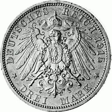 057 - BRAUNSCHWEIG : 3 Mark 1915 A - Regierungsantritt Ernst August u. Viktoria Luise  coin collectible - Main Image 2