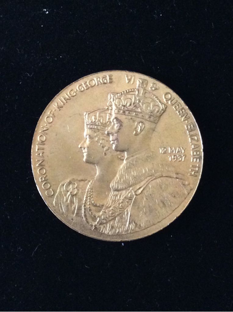 Gold/gilt Bronze?? King George VI And Queen Elizabeth Coronation Medal - United British Empire  coin collectible - Main Image 2