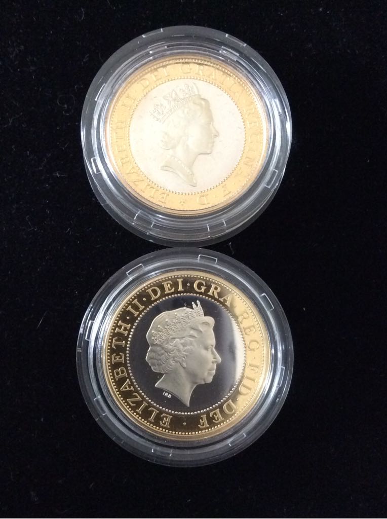1997 And 1998 £2 Silver Proof Piedfort Set  coin collectible - Main Image 2