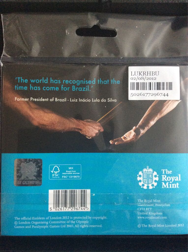 Handover To Rio £2 Brilliant Uncirculated  coin collectible - Main Image 2