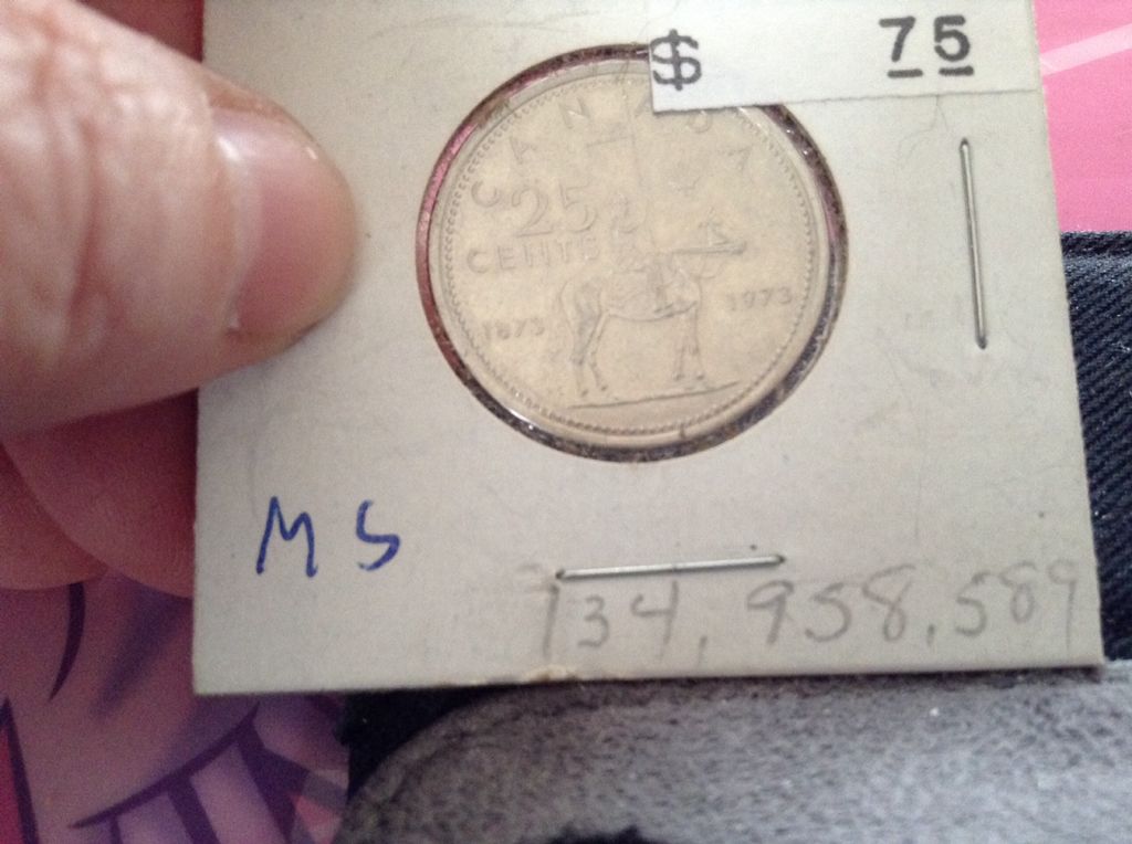 1973 Canadian Quarter Mountie  coin collectible - Main Image 2