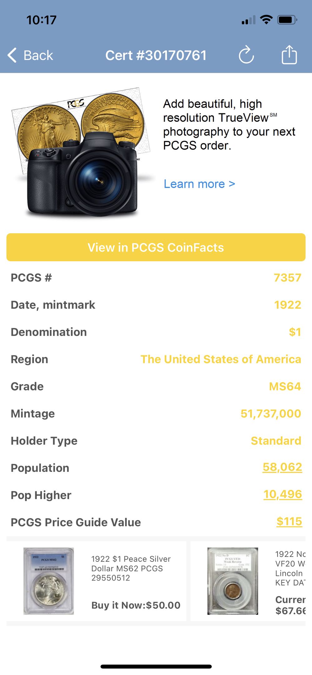 Peace Dollar  coin collectible - Main Image 3