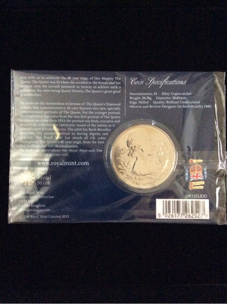 2012 UK Diamond Jubilee £5 For £5, The  coin collectible - Main Image 2