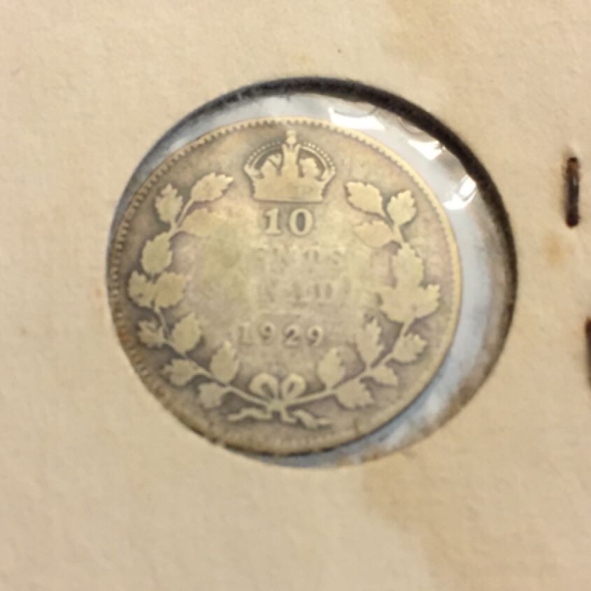 1929 Canadian Dime  coin collectible - Main Image 2