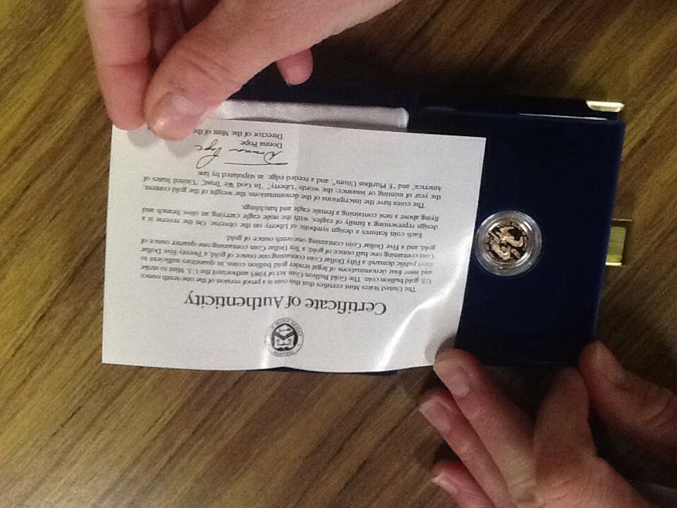 1990 American Eagle One-tenth Five Dollar Gold Coin Proof  coin collectible - Main Image 2