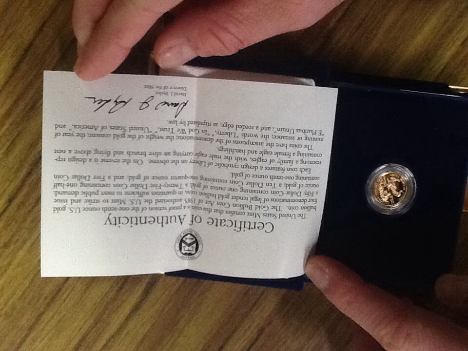 1993 American Eagle One-tenth Five Dollar Gold Coin Proof  coin collectible - Main Image 2