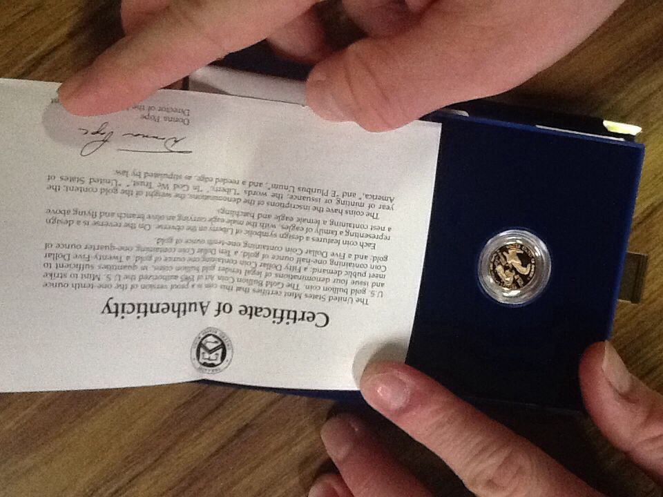 1988 American Eagle One-tenth Five Dollar Gold Coin Proof  coin collectible - Main Image 2