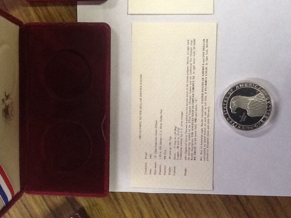 1983 US Olympic Silver Dollar  coin collectible - Main Image 2