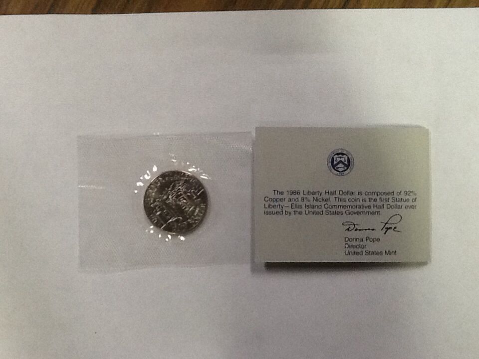 1986 Liberty Half Dollar Uncirculated  coin collectible - Main Image 2