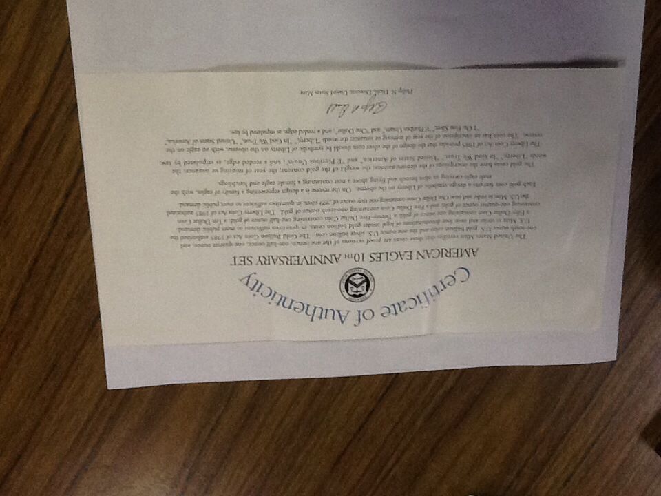 1995 American Eagles Five Coin Tenth Anniversary Set Proof  coin collectible - Main Image 2