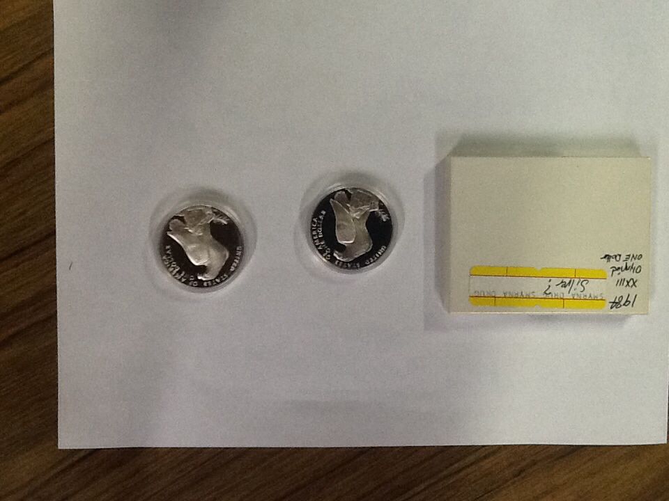1984 Olympic Los Angeles Silver Dollar Qty 2  coin collectible - Main Image 2