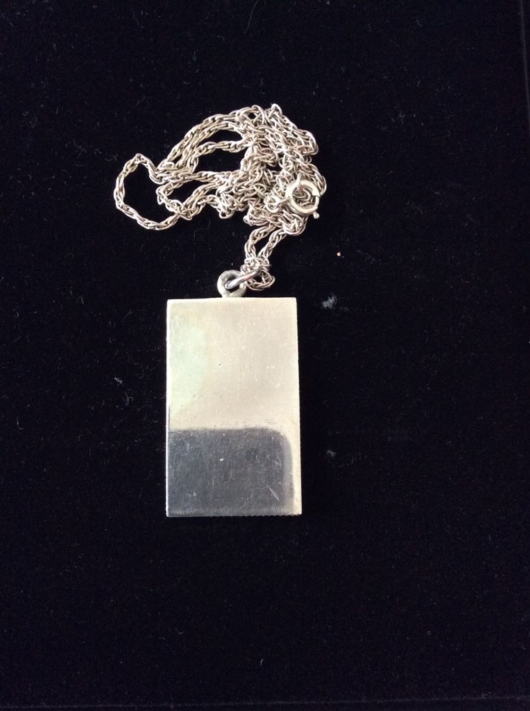 Silver Bullion Bar Pendant On Silver Chain  coin collectible - Main Image 2