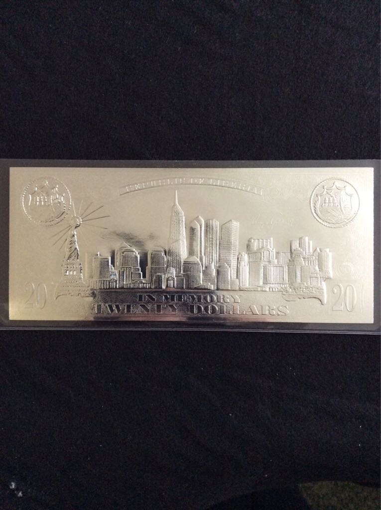 Liberian $20 Silver Bill - WTC 7th Anniversary  coin collectible - Main Image 2