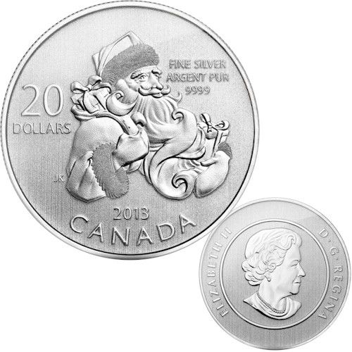 Santa 20 Dollar Silver Coin Canada 2013  coin collectible - Main Image 2