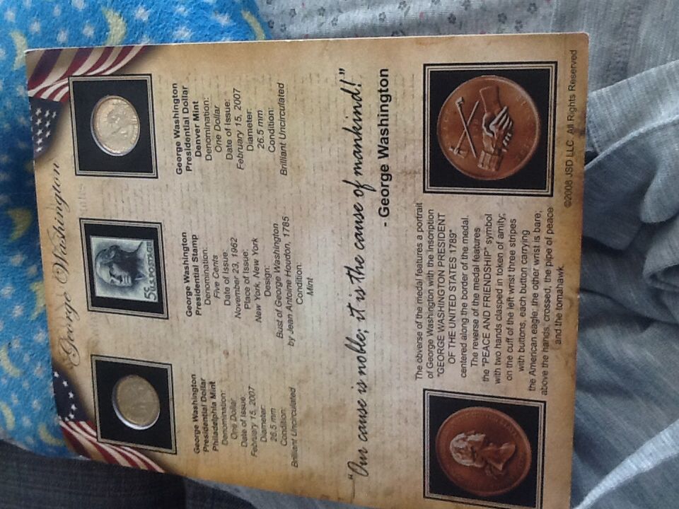 First President Of The United States George Washington Coin And Stamp  coin collectible - Main Image 2