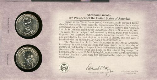 US  Presidency $1 Coin Cover Abraham Lincoln  coin collectible - Main Image 2