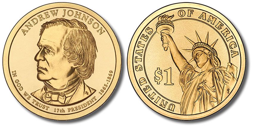 US Presidency $1 Coin Cover Andrew Johnson  coin collectible - Main Image 2