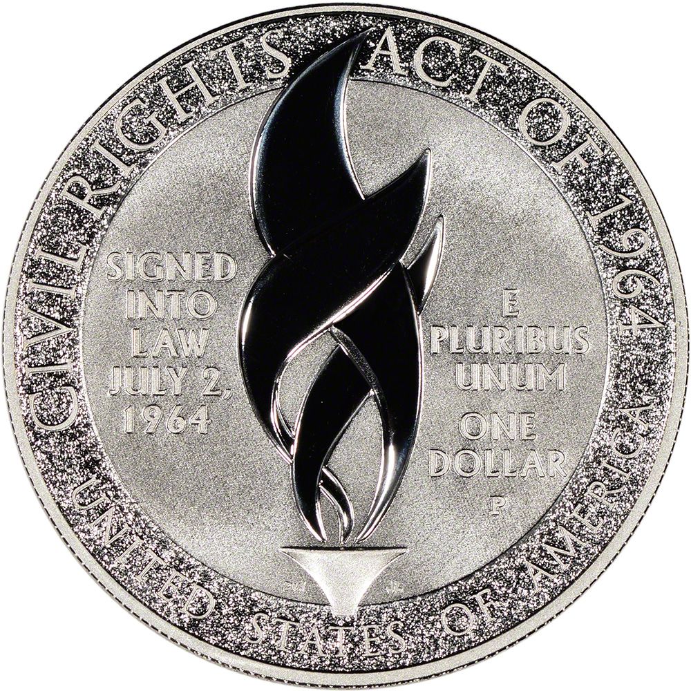 2014 Civil Rights Act Of 1964 Proof Silver Dollar  coin collectible - Main Image 2