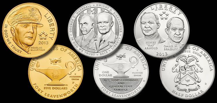 2013 5-Star Generals Commemorative  Three Coin Proof Set  coin collectible - Main Image 2