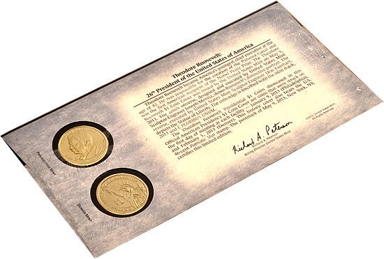 US Presidency $1 Coin Cover Theodore Roosevelt  coin collectible - Main Image 2