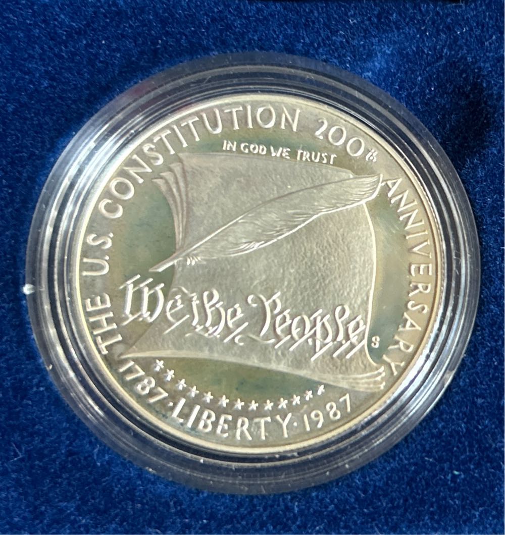 1987 Constitution 100yr Anniversary Silver Dollar  coin collectible - Main Image 2