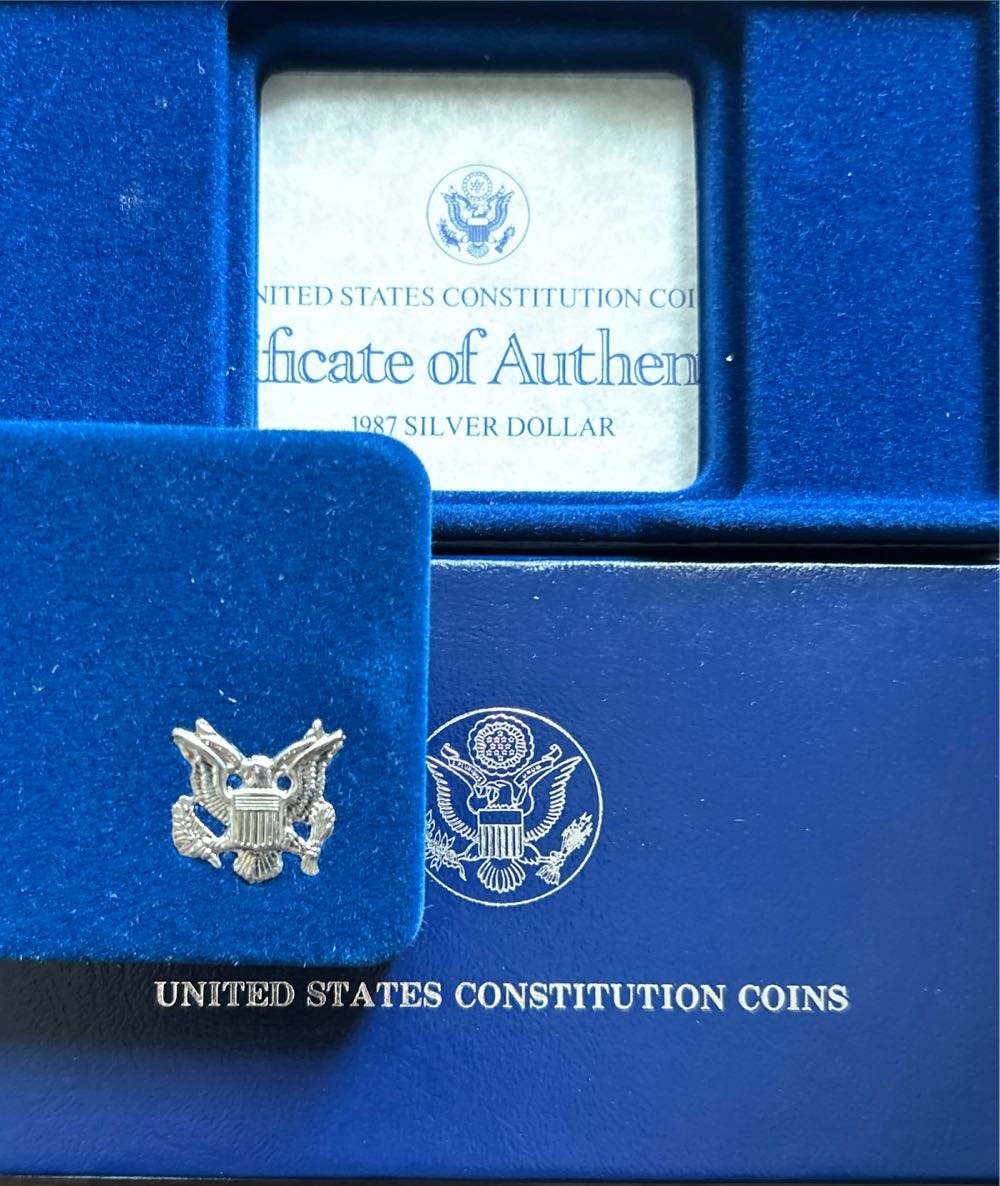 1987 Constitution 100yr Anniversary Silver Dollar  coin collectible - Main Image 4
