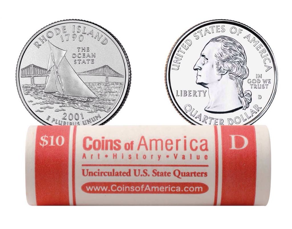 Roll of Uncirculated Rhode Island (P) State Quarters  coin collectible - Main Image 1