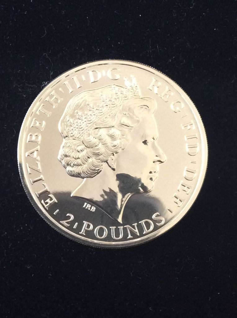 Britannia £2 Silver Bullion Gold Silhouette Mule  coin collectible - Main Image 2