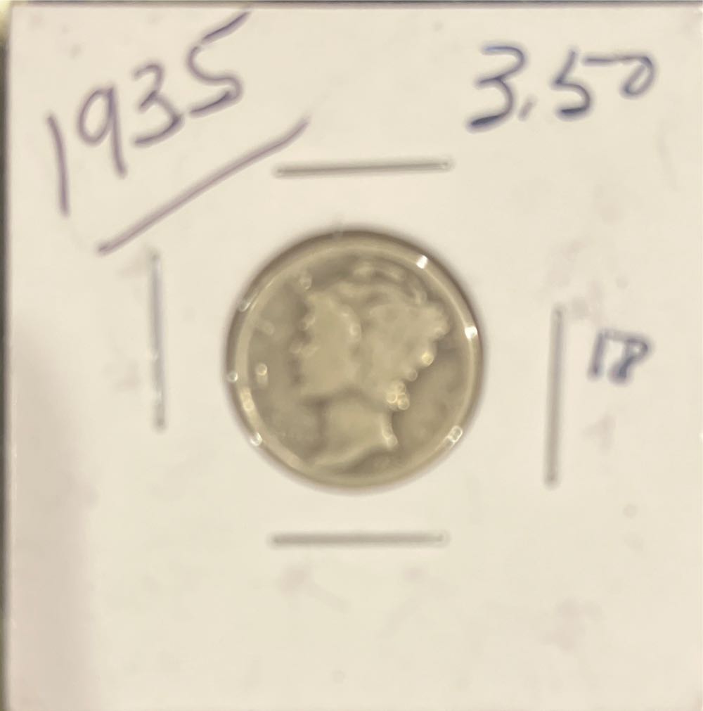 1935 Mercury Dime  coin collectible - Main Image 3