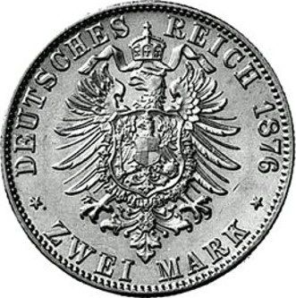 026 - BADEN : 2 Mark 1876-1888 G - Friedrich I  coin collectible - Main Image 2