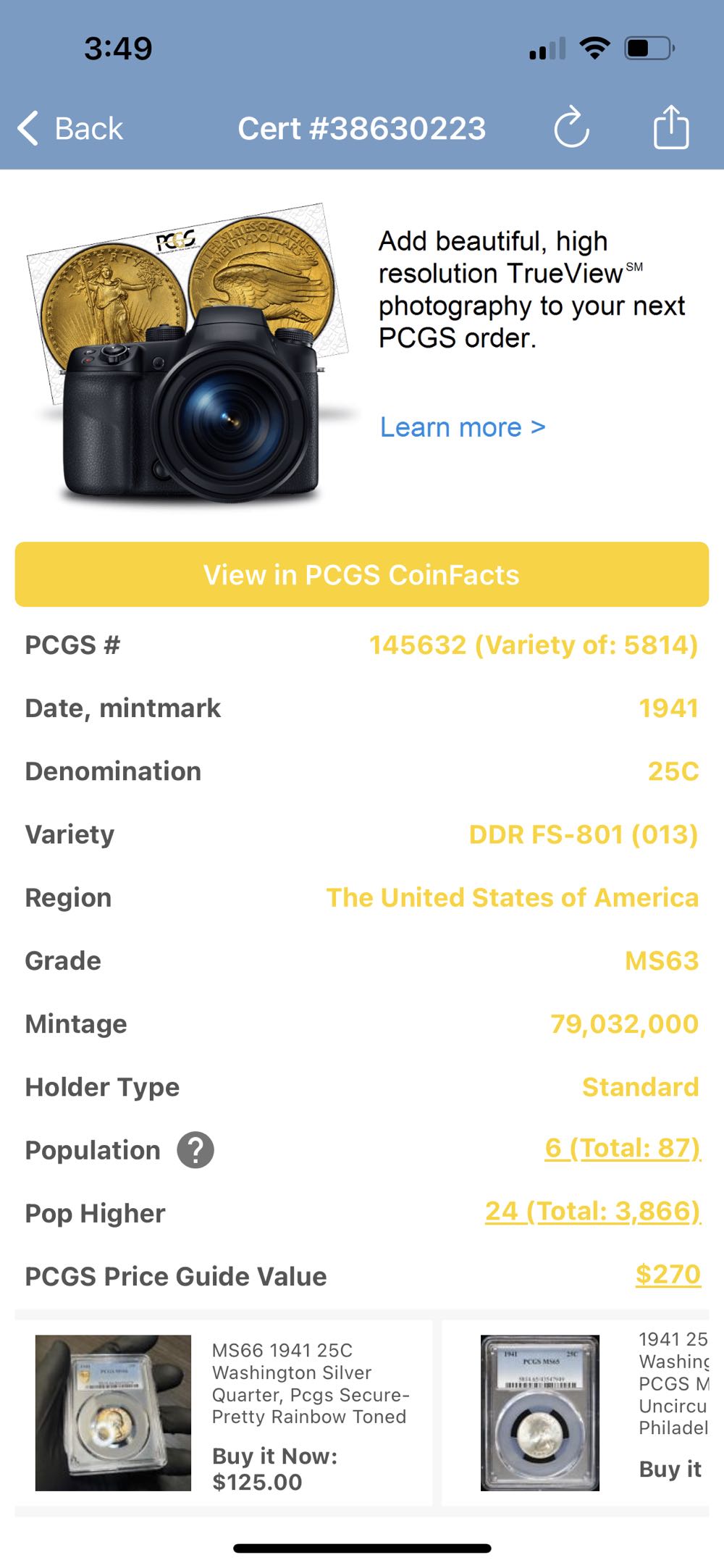 Washington Quarter 1941 (DDR)  coin collectible - Main Image 3