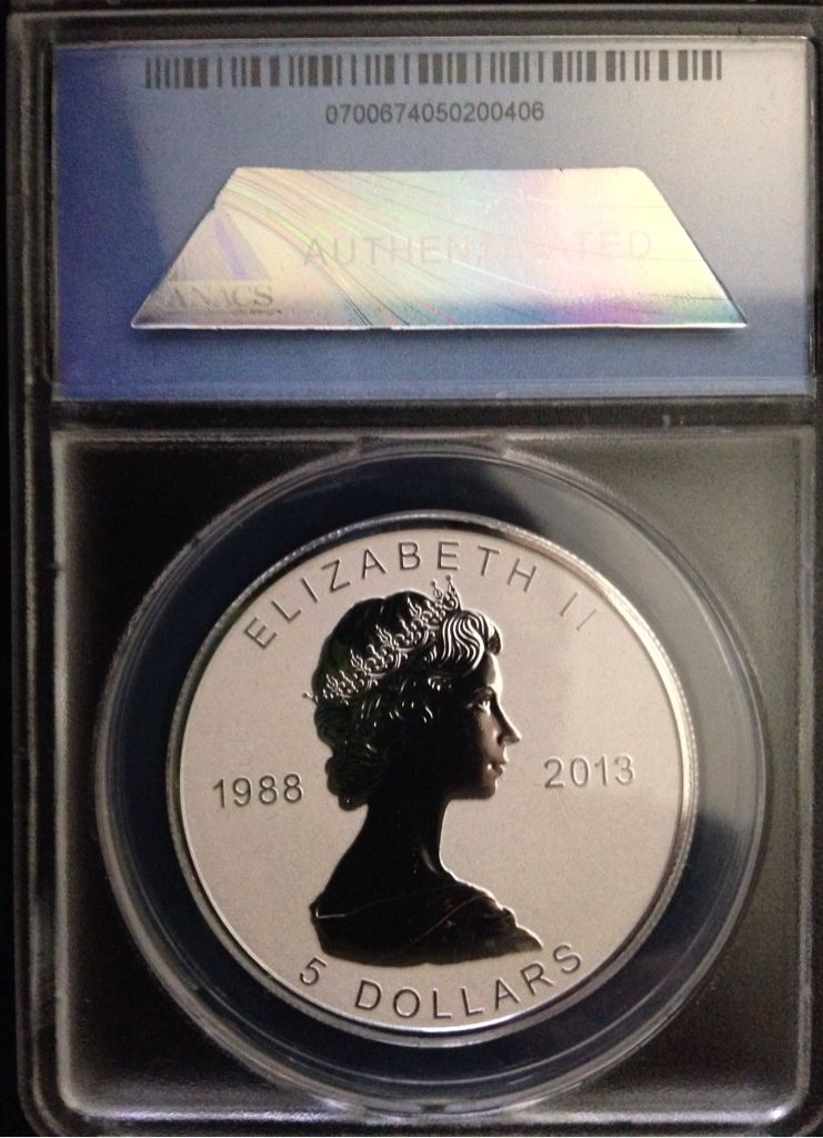 2013 $5 Canadian Reverse Proof  coin collectible - Main Image 2