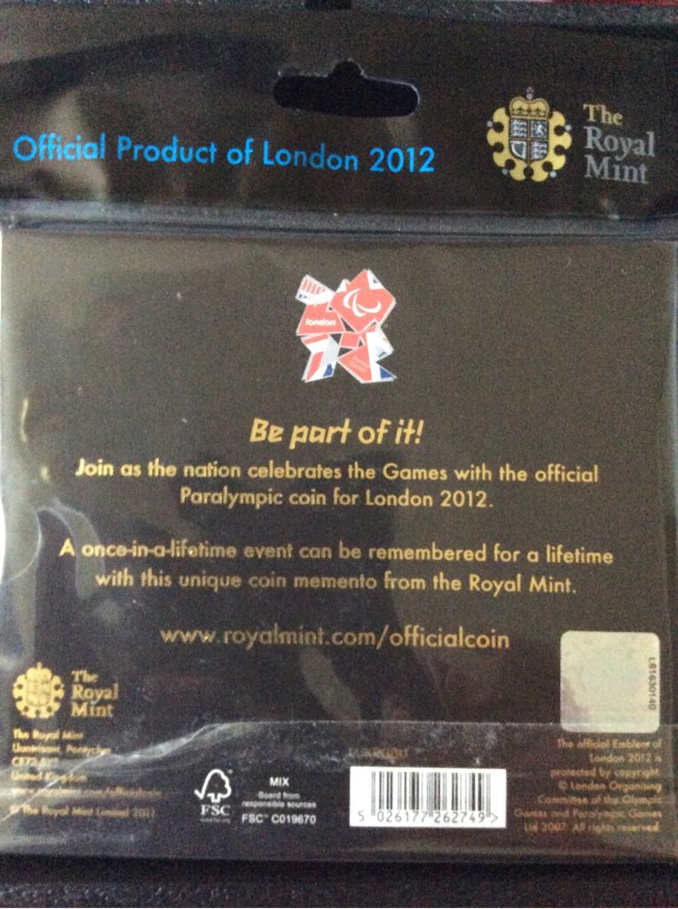 London 2012 Paralympics £5 Coin, The  coin collectible - Main Image 2