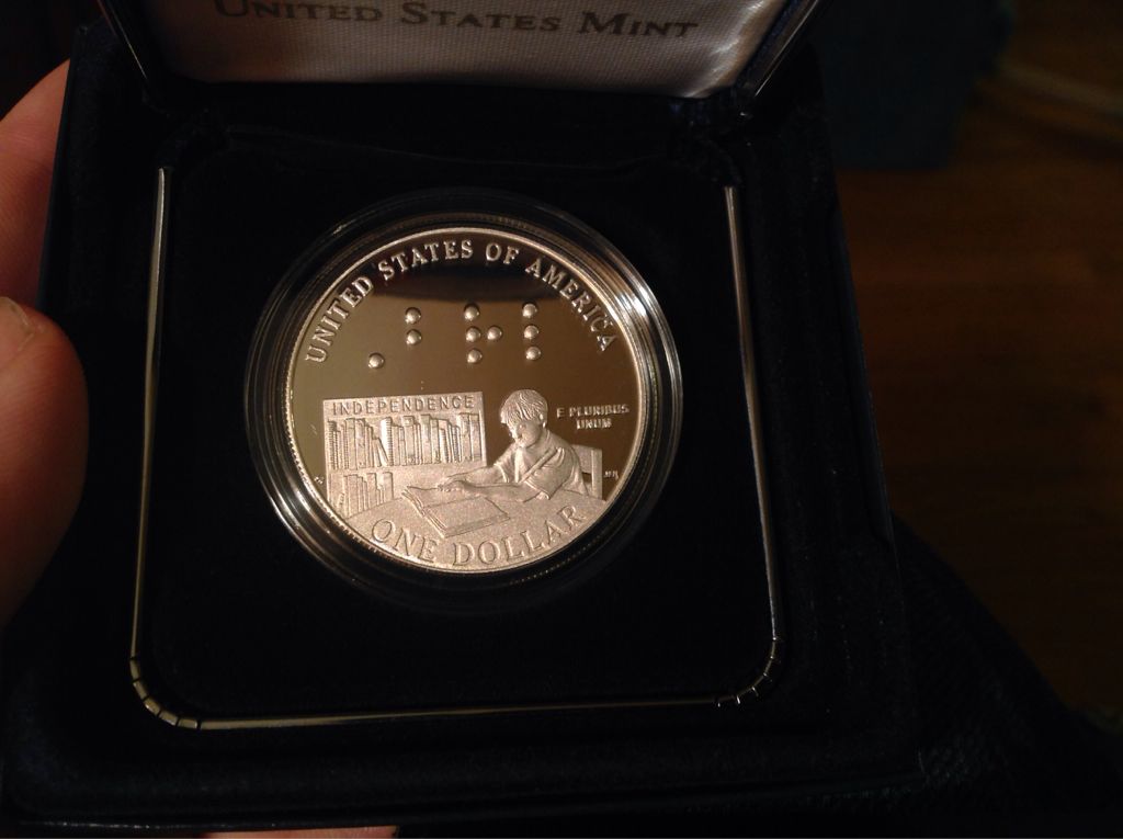 Louis Braille Silver Proof  coin collectible - Main Image 2