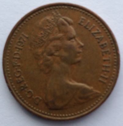 1-United Kingdom 1 Pence 1971  coin collectible - Main Image 2