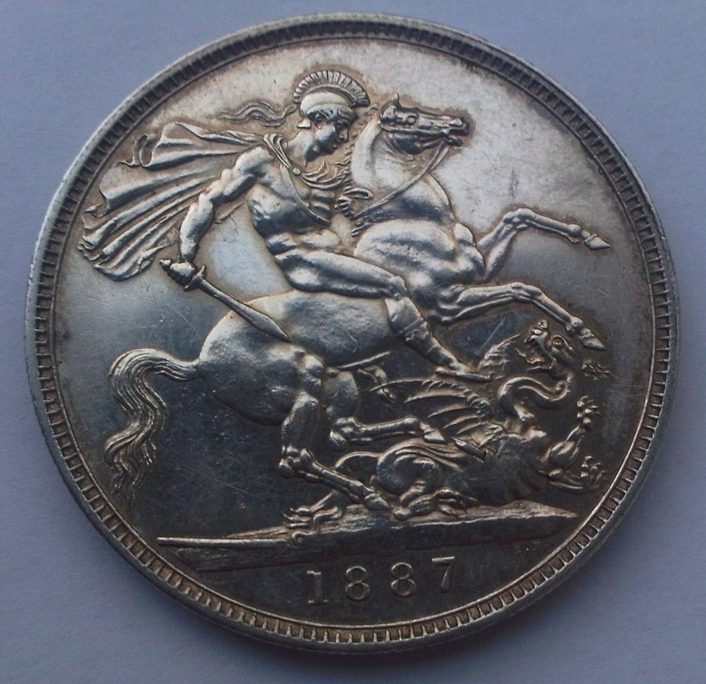 1887 Queen Victoria Silver Crown  coin collectible - Main Image 2