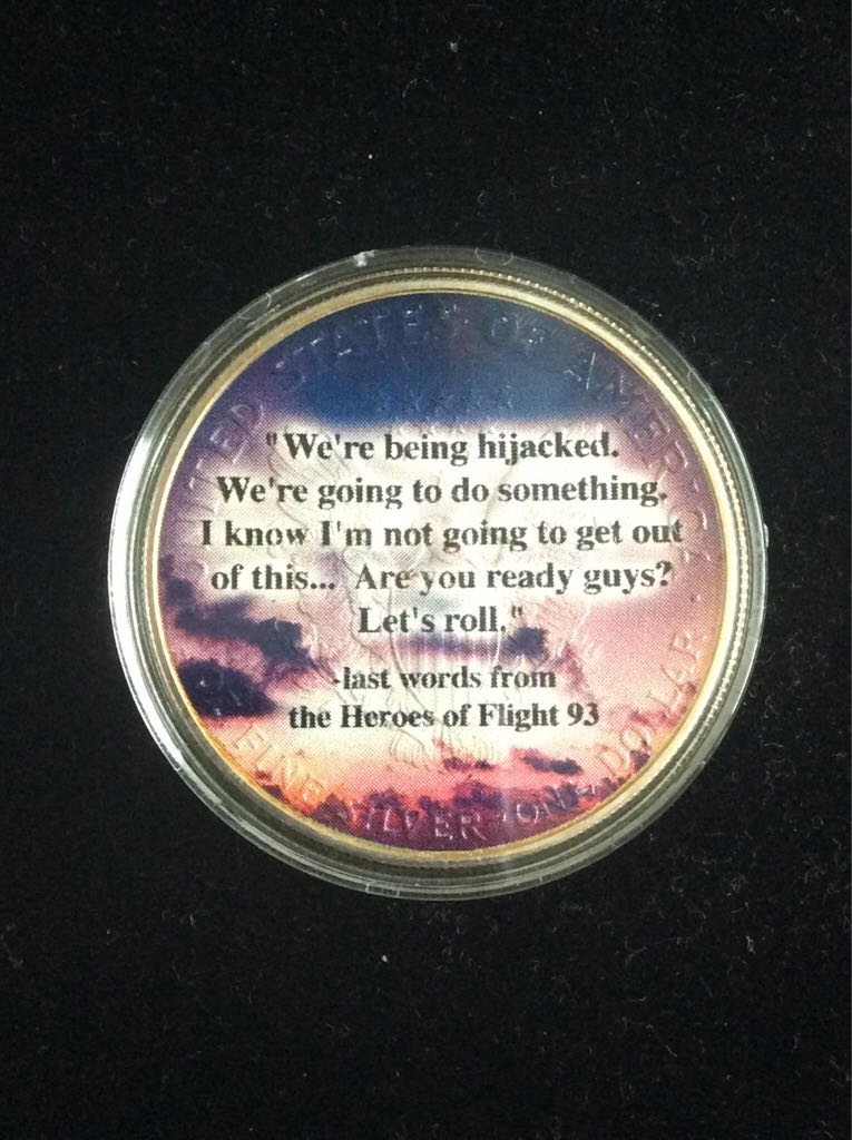 US Eagle Silver Bullion Colorised 9/11 Heroes Of Flight 93  coin collectible - Main Image 2