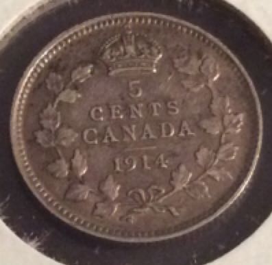 Cent, 5 Cent Canada 1914  coin collectible - Main Image 2