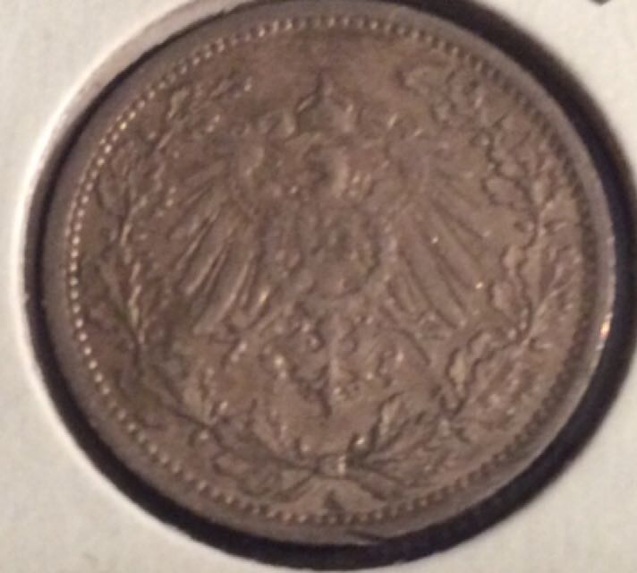 Mark, 1/2 Mark Silver German 1914  coin collectible - Main Image 2