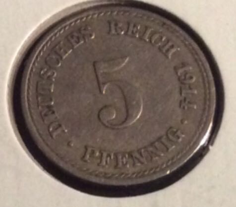 Pfennig, 5 Pfennig Germany 1914A  coin collectible - Main Image 1