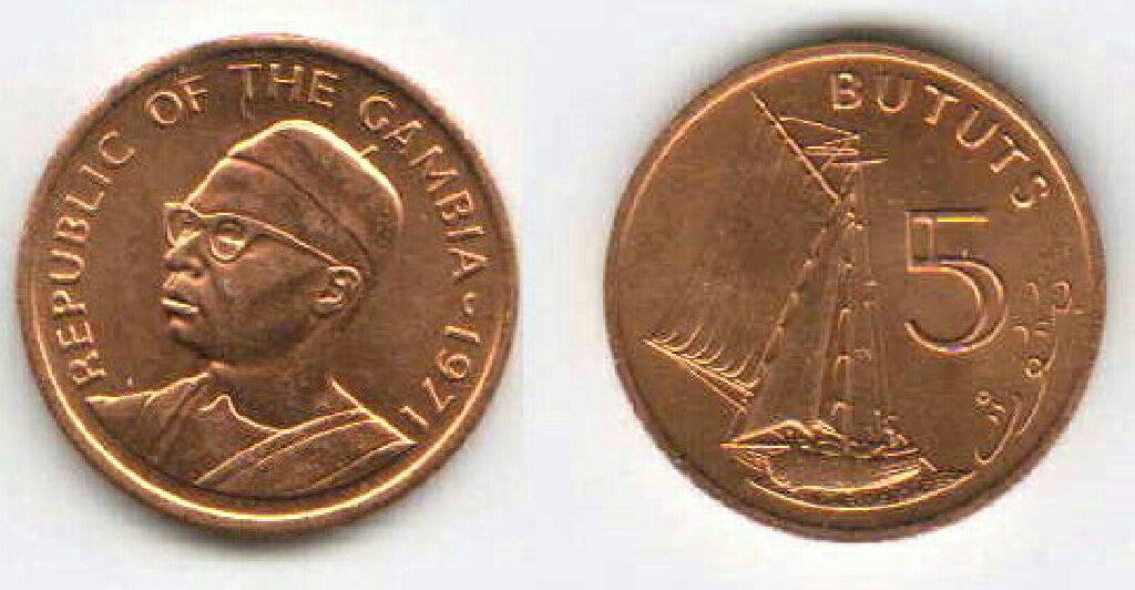 5 bututs Gambia  coin collectible - Main Image 1