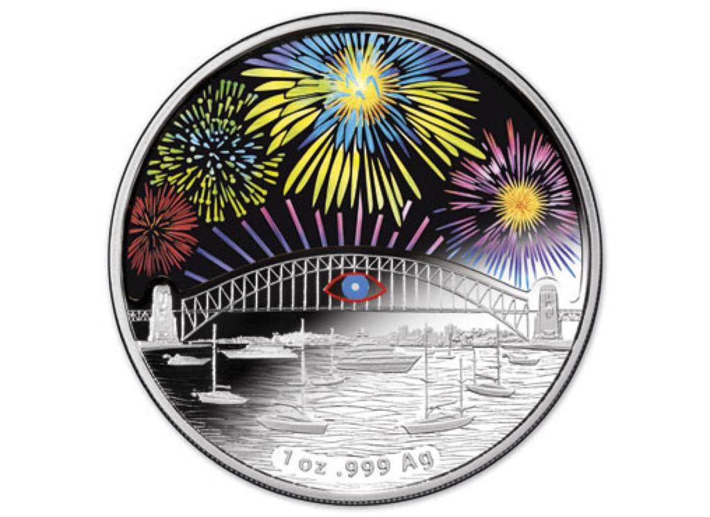 2014 $1 Holographic Silver Proof  coin collectible [Barcode 9314682103135] - Main Image 1