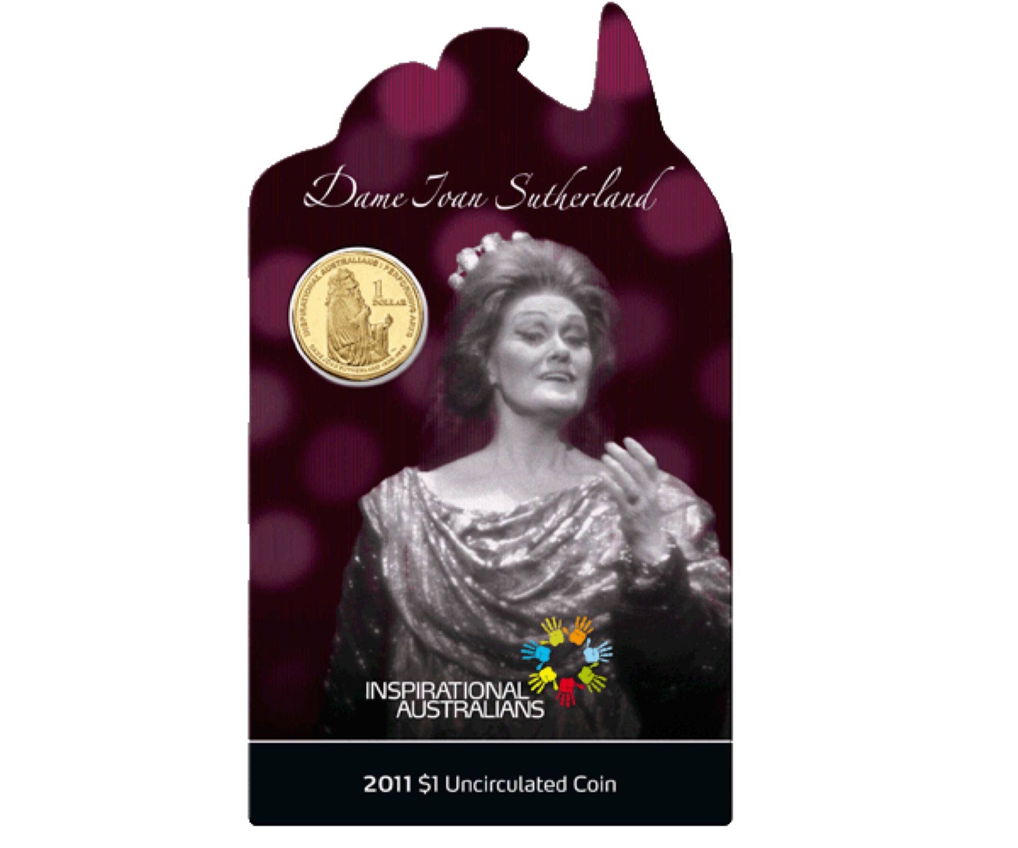 2011 $1 Uncirculated Inspirational Australians - Dame Joan Sutherland  coin collectible [Barcode 9314683100744] - Main Image 1